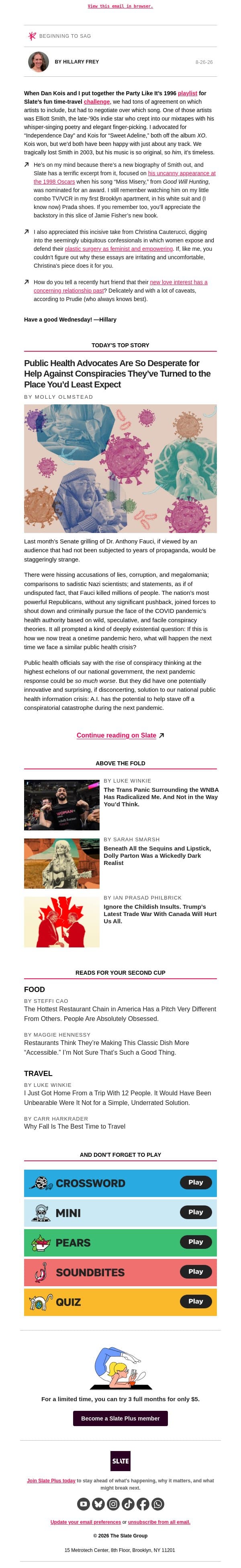 Wouldn’t Mama be proud? email from Slate screenshot