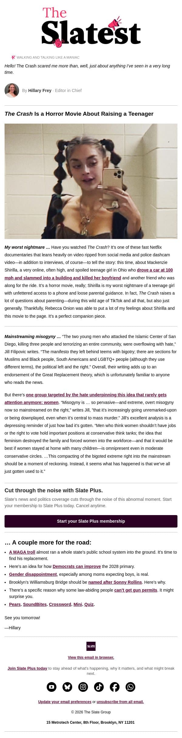 A hit Netflix doc is actually a horror movie about parenting email from Slate screenshot