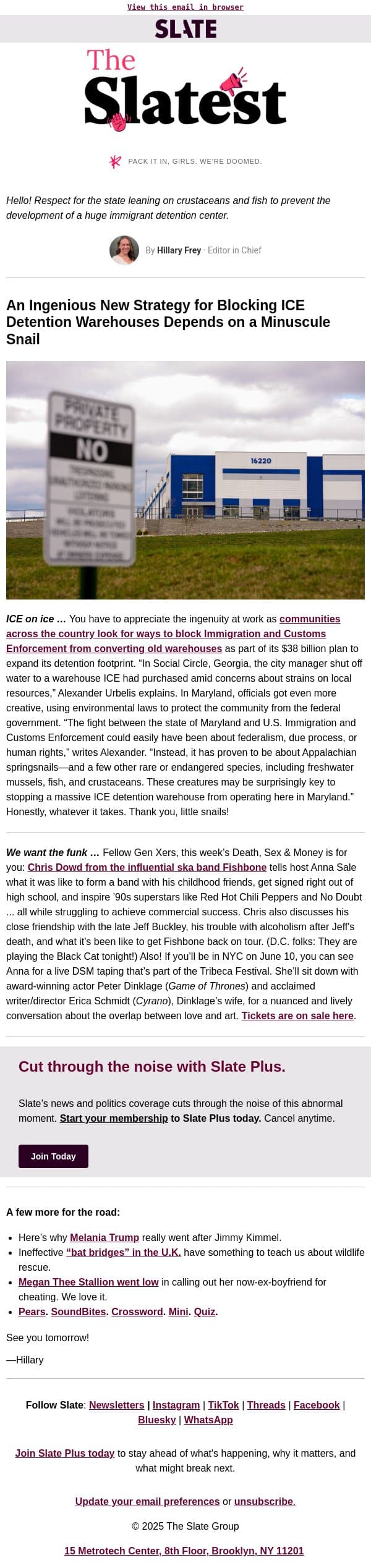 One way to get ICE out of your backyard email from Slate screenshot