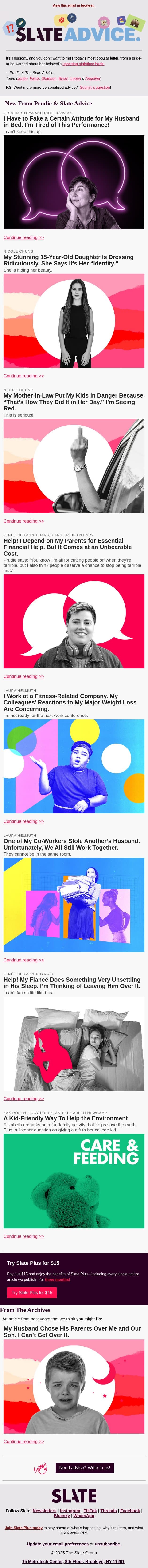 I Have to Fake a Certain Attitude for My Husband in Bed. I’m Tired of This Performance! email from Slate screenshot