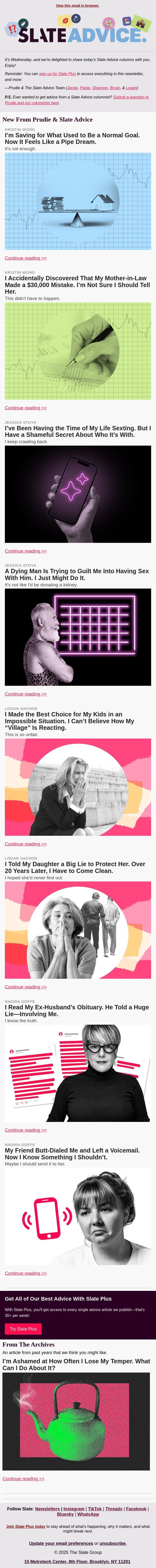 I’m Saving for What Used to Be a Normal Goal. Now It Feels Like a Pipe Dream. email from Slate screenshot