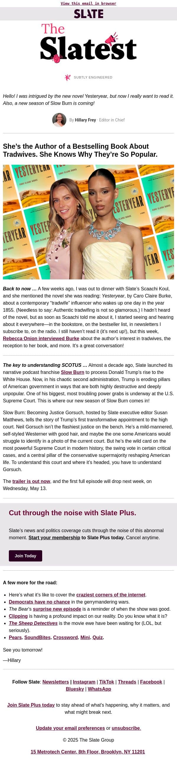 This bestselling author knows why tradwives are so popular email from Slate screenshot