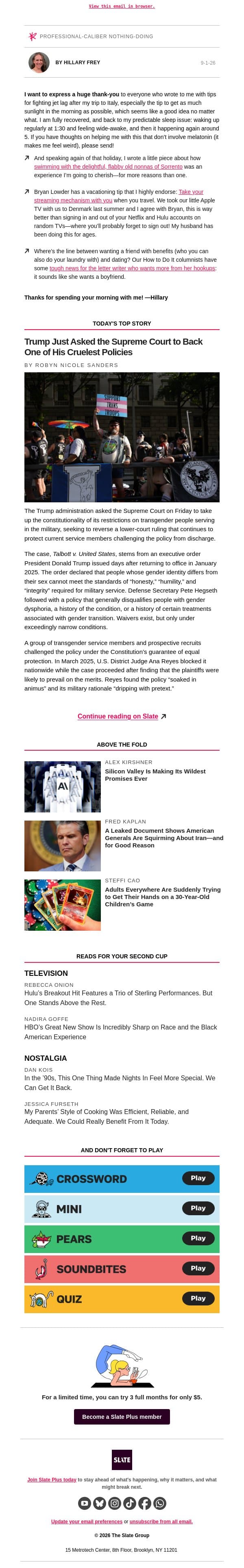 The brilliant travel hack right in front of you email from Slate screenshot