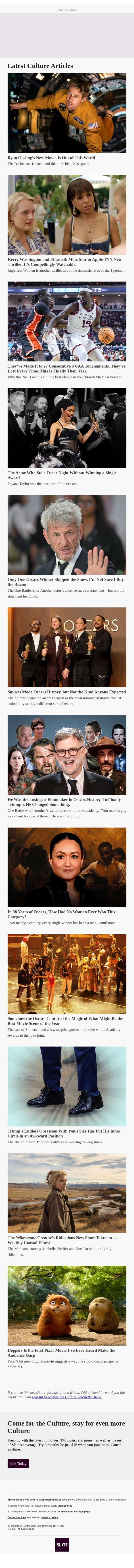 Ryan Gosling’s New Movie Is Out of This World email from Slate screenshot