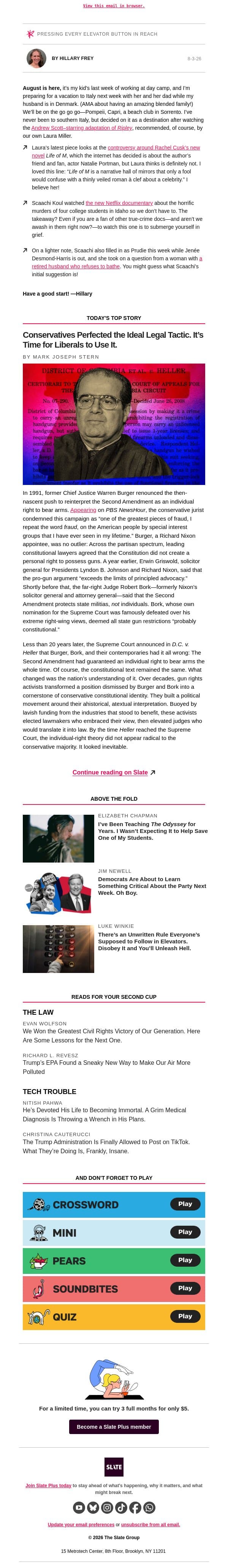 Is an anticipated new novel actually about Natalie Portman? email from Slate screenshot