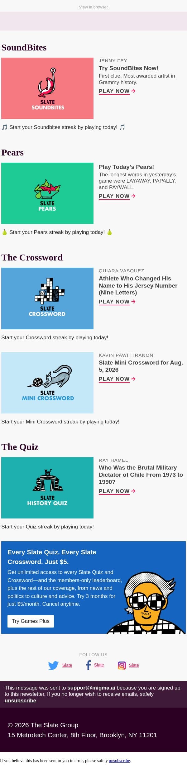 Who is the most awarded artist in Grammy history? email from Slate screenshot