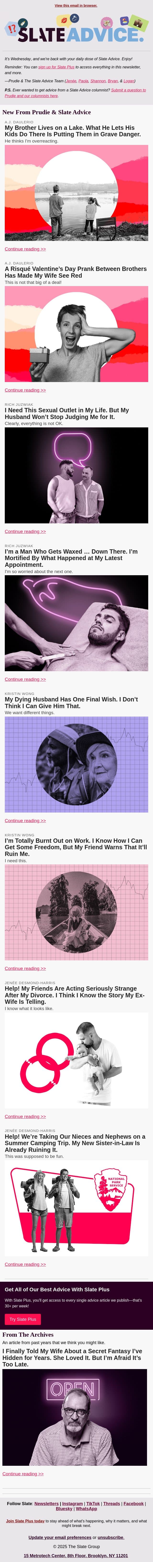 My Brother Lives on a Lake. What He Lets His Kids Do There Is Putting Them in Grave Danger. email from Slate screenshot