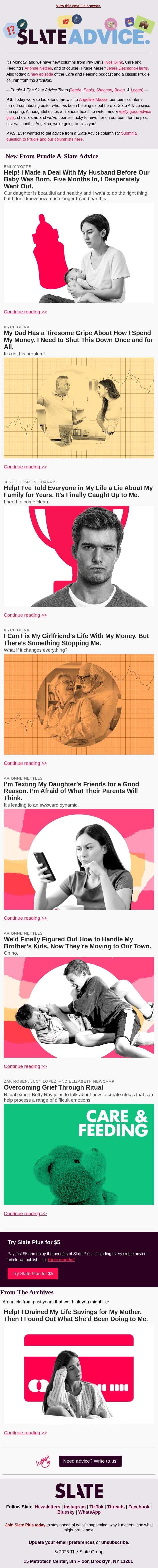 Help! I Made a Deal With My Husband Before Our Baby Was Born. Five Months In, I Desperately Want Out. email from Slate screenshot
