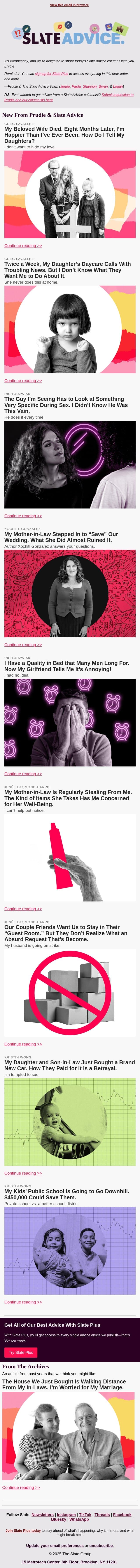 My Beloved Wife Died. Eight Months Later, I’m Happier Than I’ve Ever Been. How Do I Tell My Daughters? email from Slate screenshot