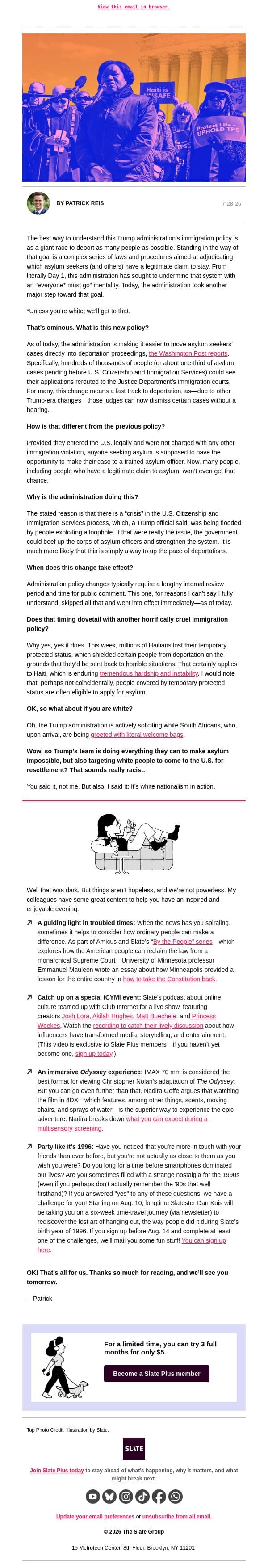 Today, the country got crueler email from Slate screenshot