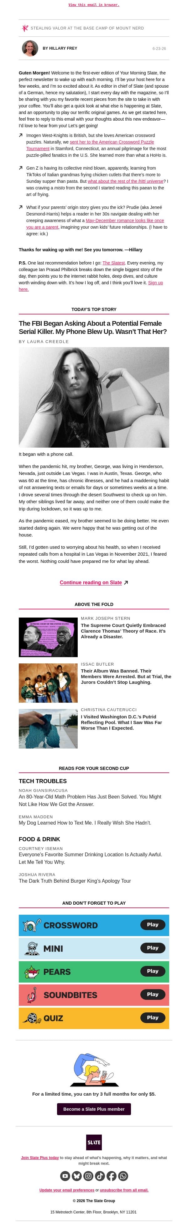 There’s more to fry than thin-sliced chicken email from Slate screenshot