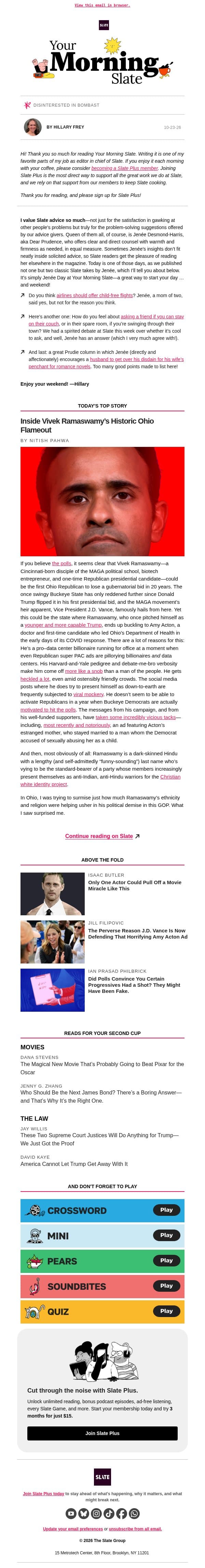 Can I sleep on your couch? email from Slate screenshot