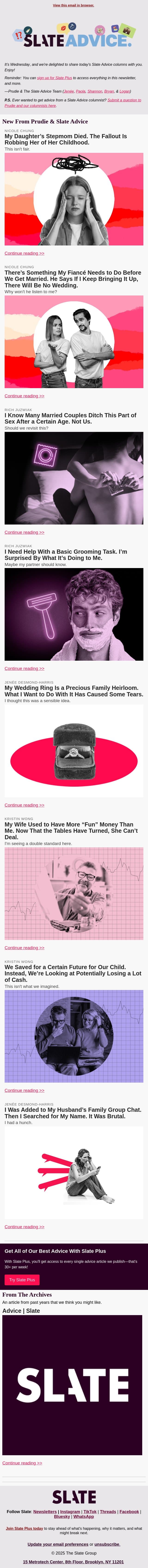 My Daughter’s Stepmom Died. The Fallout Is Robbing Her of Her Childhood. email from Slate screenshot