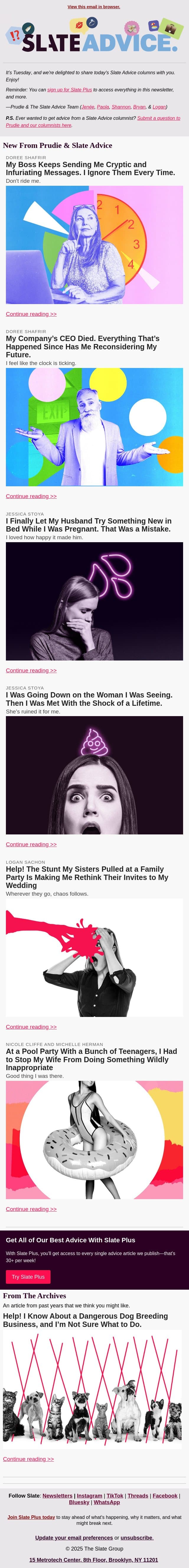 My Boss Keeps Sending Me Cryptic and Infuriating Messages. I Ignore Them Every Time. email from Slate screenshot