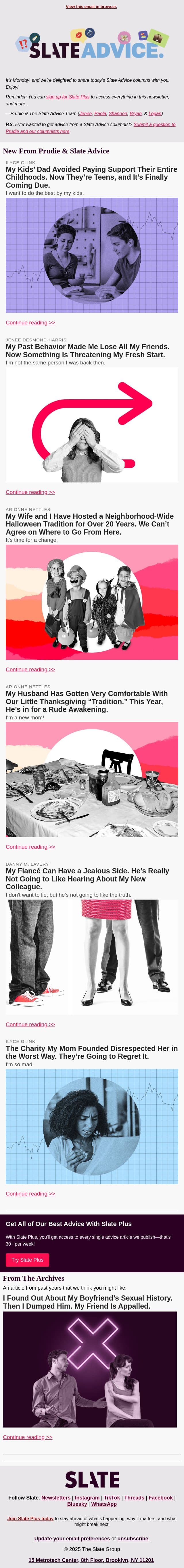My Kids’ Dad Avoided Paying Support Their Entire Childhoods. Now They’re Teens, and It’s Finally Coming Due. email from Slate screenshot