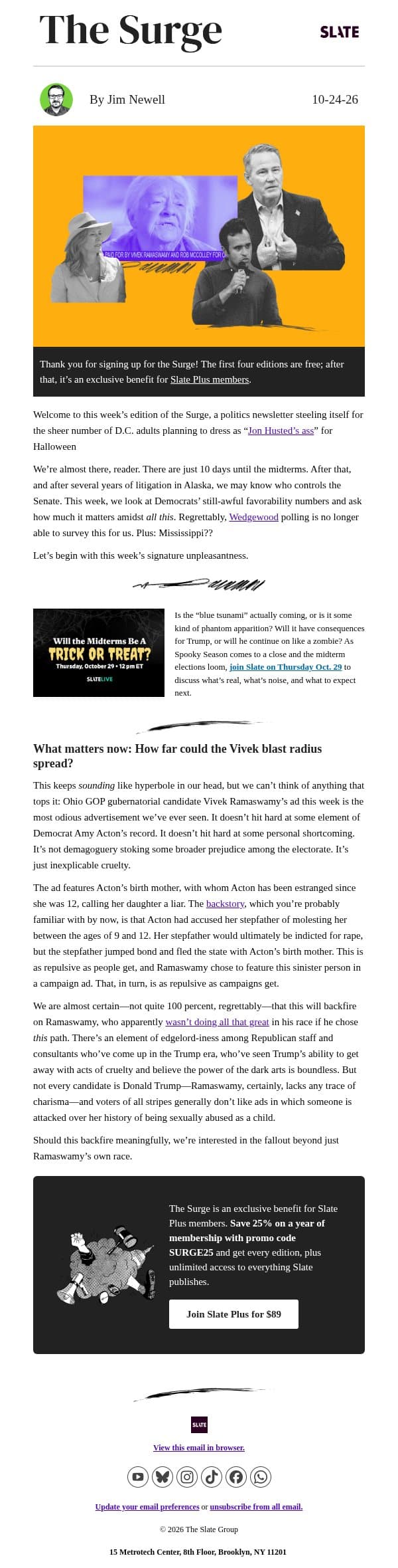 2026’s ugliest move could also be its dumbest move email from Slate screenshot