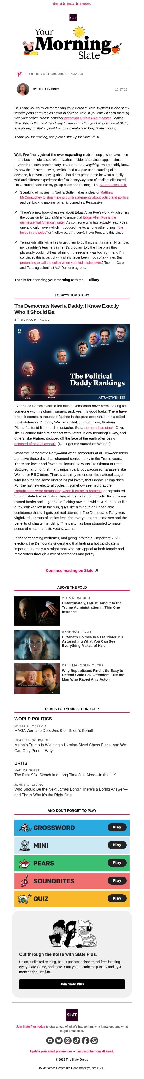 Matthew McConaughey should go back to what he does best email from Slate screenshot