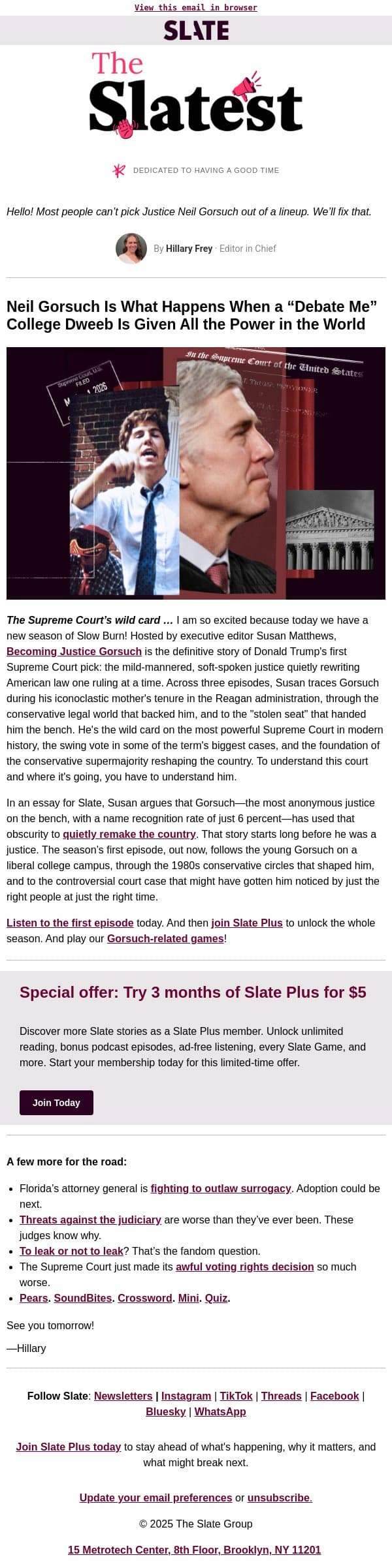 The definitive story of Trump’s first SCOTUS pick email from Slate screenshot