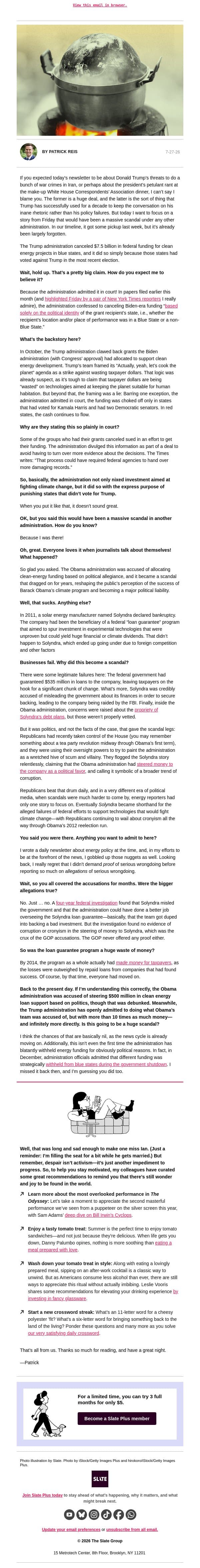 Trump’s team admitted to wrongdoing. I will too. email from Slate screenshot