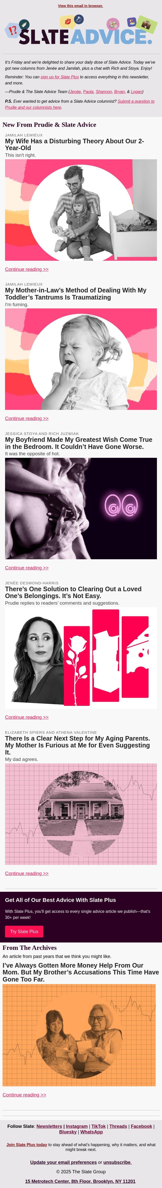 My Wife Has a Disturbing Theory About Our 2-Year-Old email from Slate screenshot