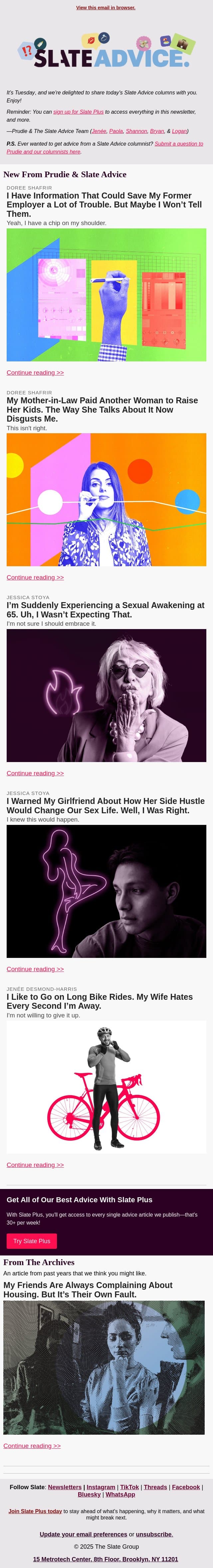 I Have Information That Could Save My Former Employer a Lot of Trouble. But Maybe I Won’t Tell Them. email from Slate screenshot