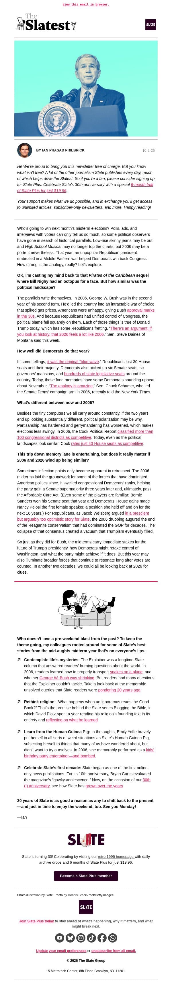 Are we back in 2006? email from Slate screenshot