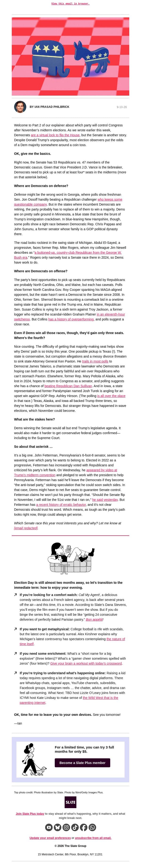 Here’s Democrats’ path to winning the Senate email from Slate screenshot