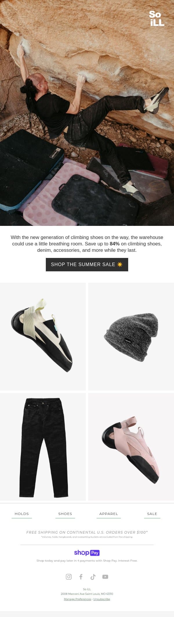 The Summer Sale is still on ☀️ email from So iLL screenshot