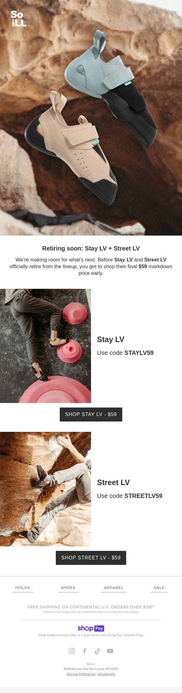 These shoes are retiring soon. email from So iLL screenshot