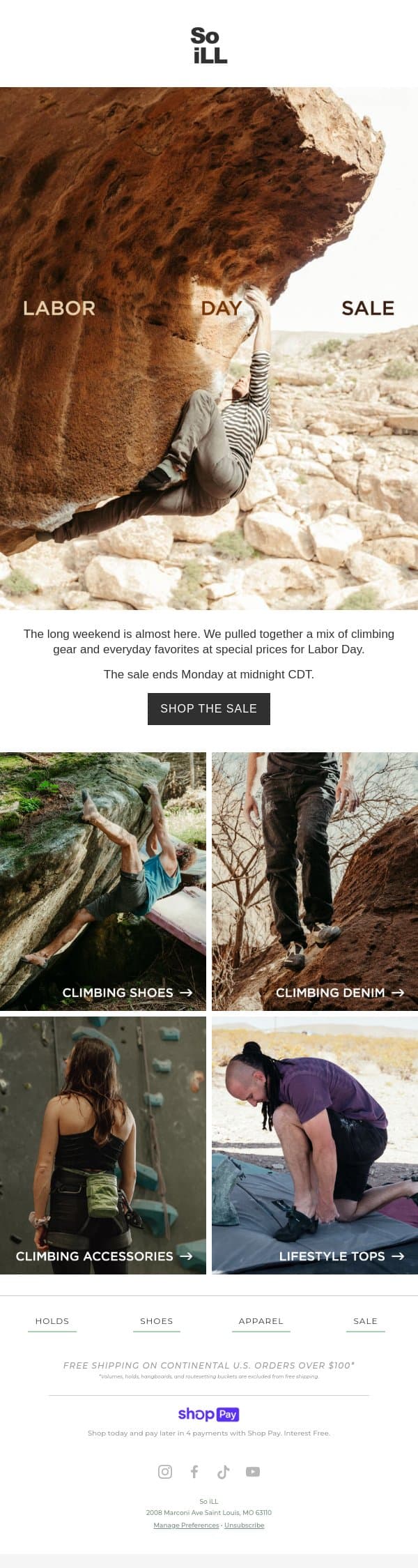A little something for the long weekend ahead. email from So iLL screenshot