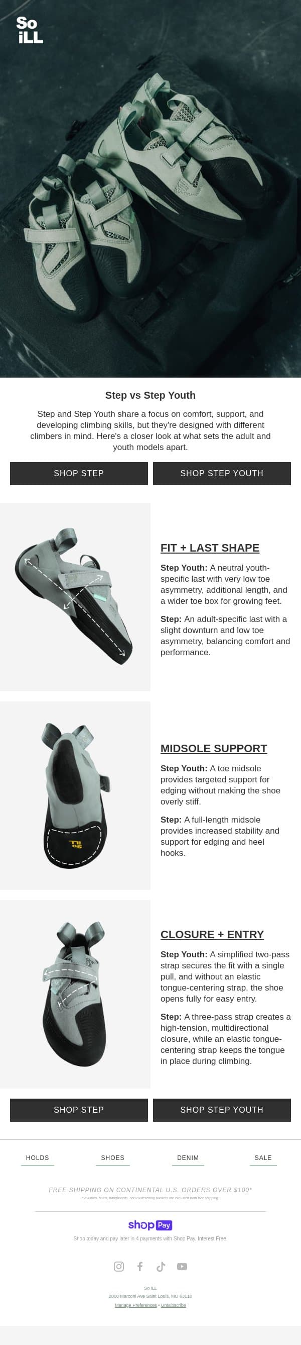 Step vs Step Youth: What's different? email from So iLL screenshot