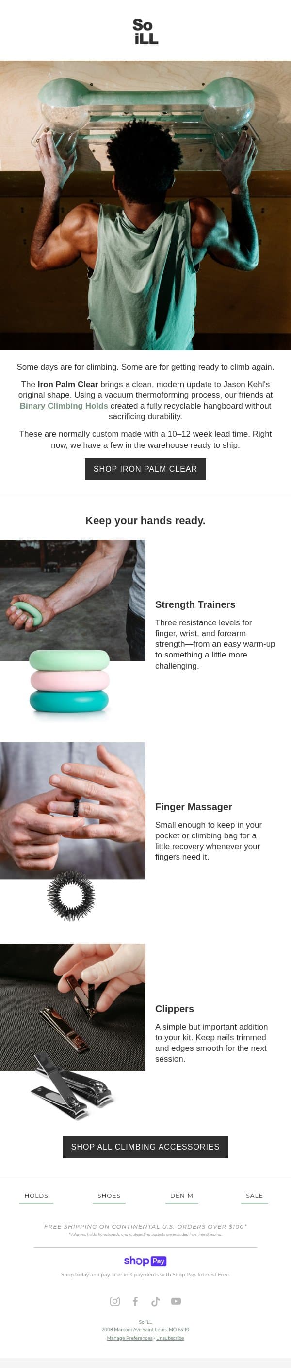 Training tools for stronger sessions. email from So iLL screenshot