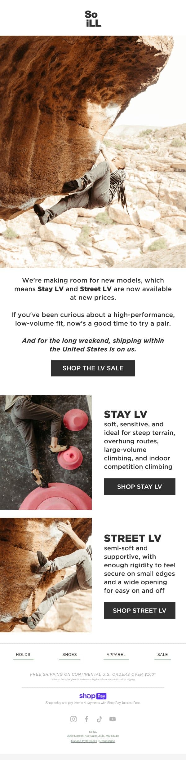 Two LV models at new prices email from So iLL screenshot