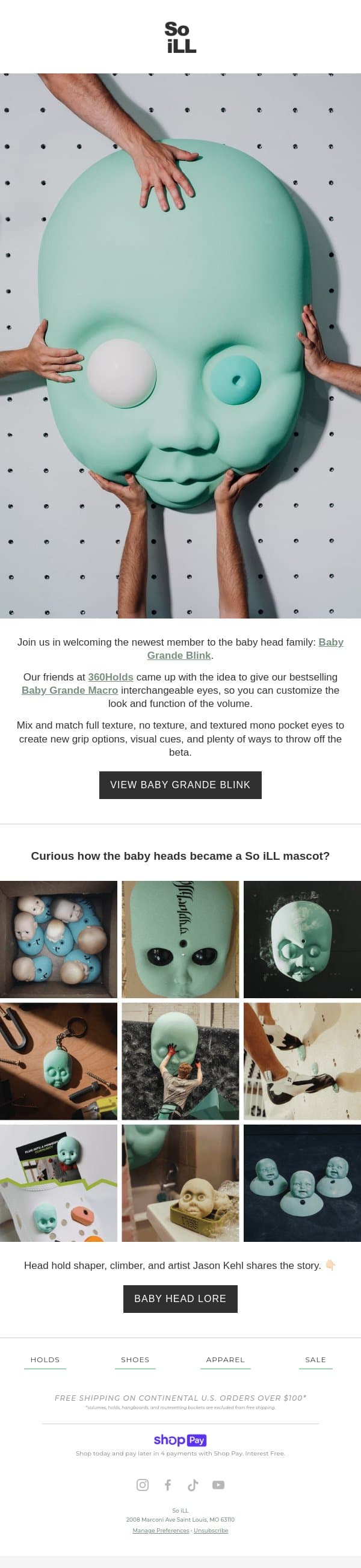 Meet Baby Grande Blink 👁️ 👁️ email from So iLL screenshot