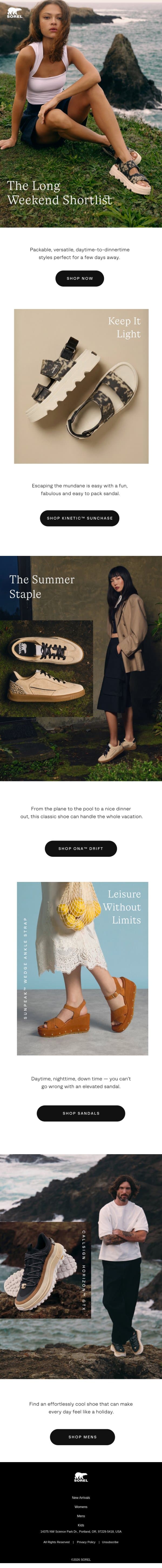 Get Ready for Your Get Away email from Sorel screenshot