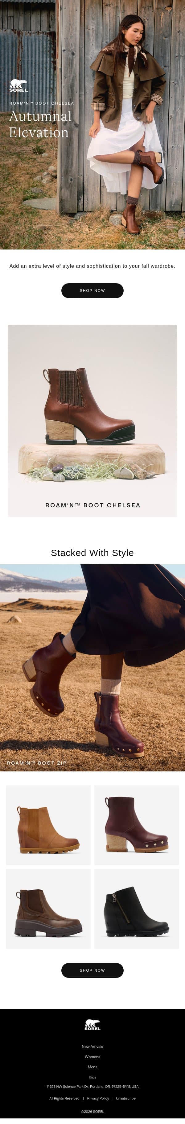 It's High Time for Heeled Boots email from Sorel screenshot