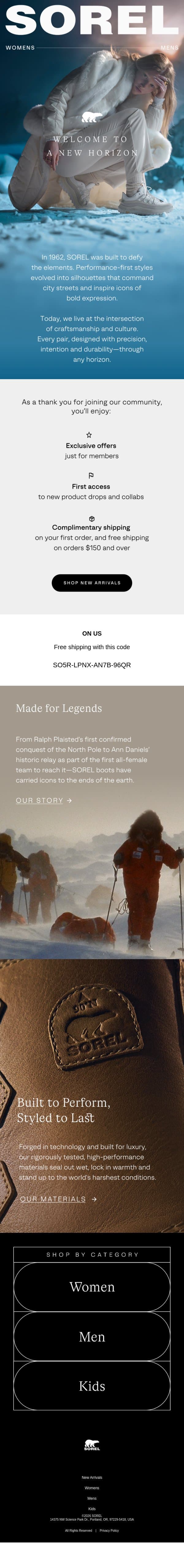 Take Bold Steps with SOREL ​ email from Sorel screenshot