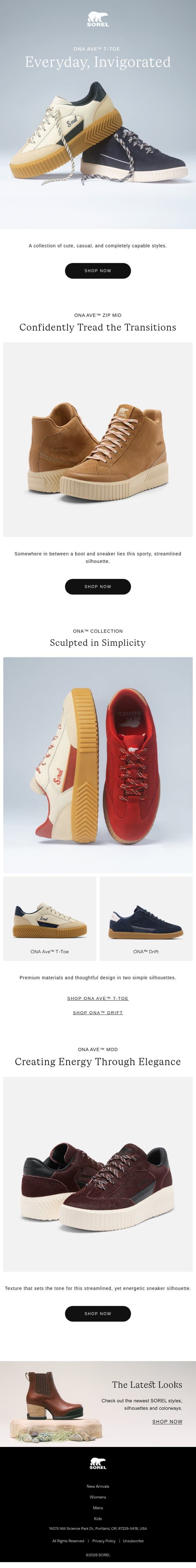 All Things ONA™ email from Sorel screenshot
