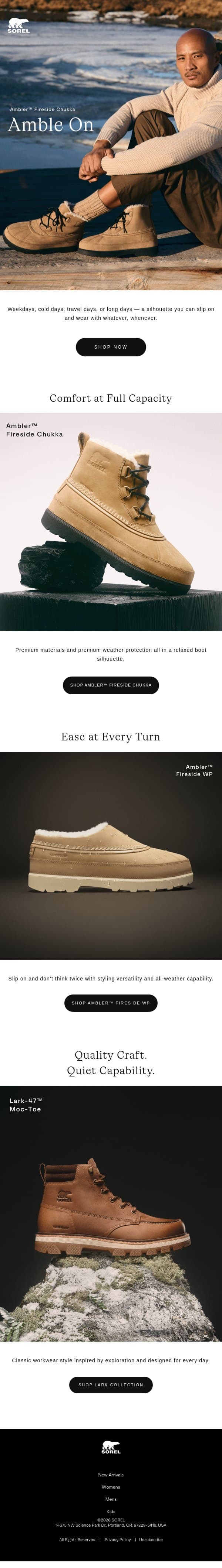 Ambler™ — An Everyday Icon email from Sorel screenshot