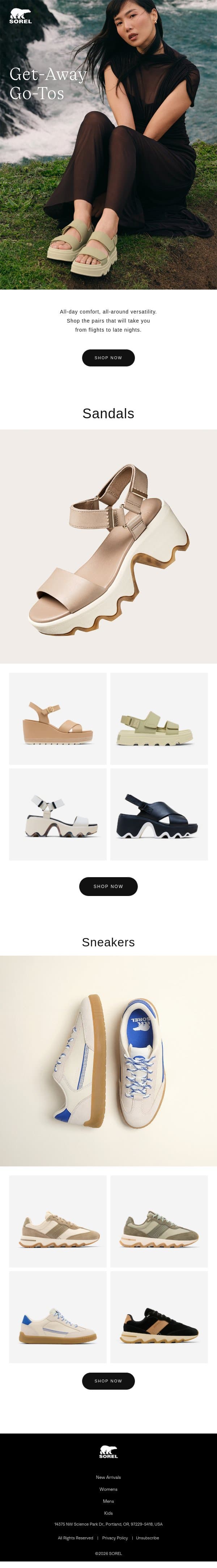 Grab Before You Go email from Sorel screenshot