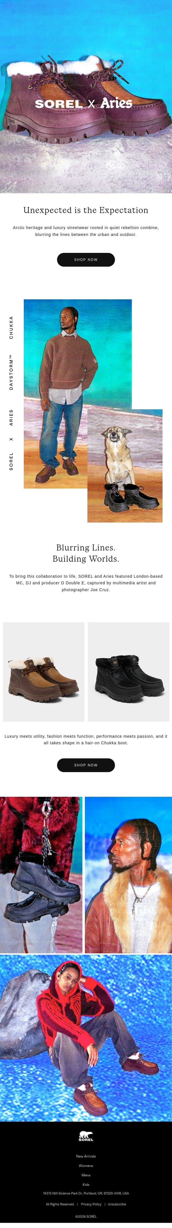 SOREL x Aries Pt II email from Sorel screenshot