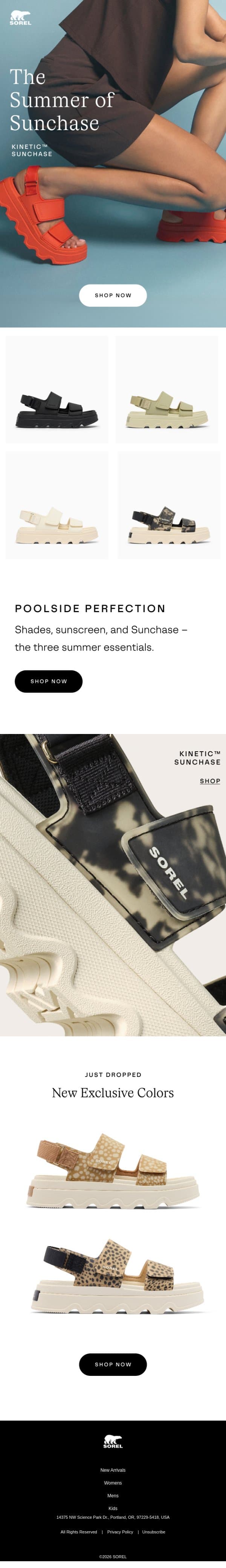 Get Warm Weather Ready email from Sorel screenshot