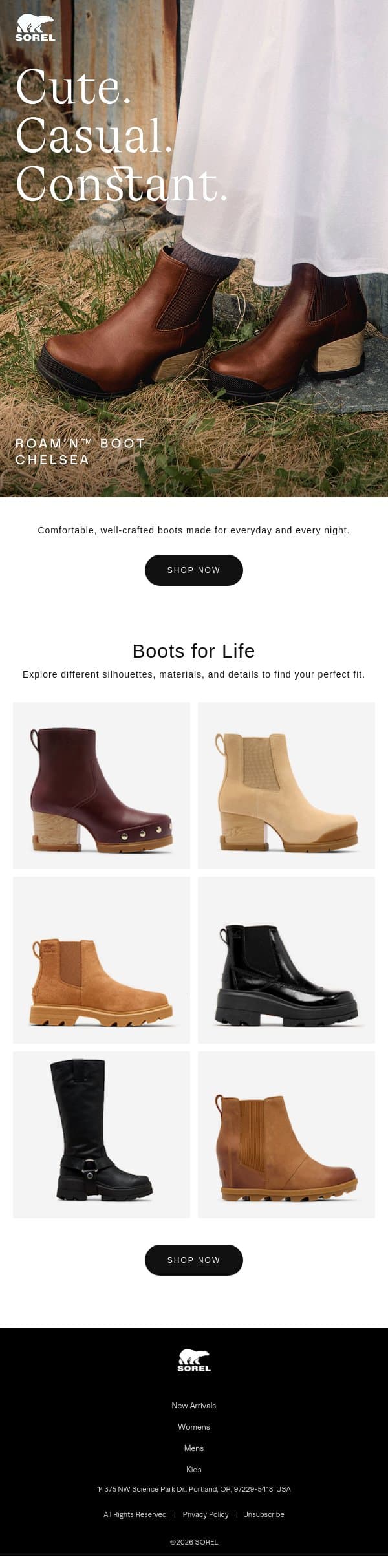 The Boot Life email from Sorel screenshot