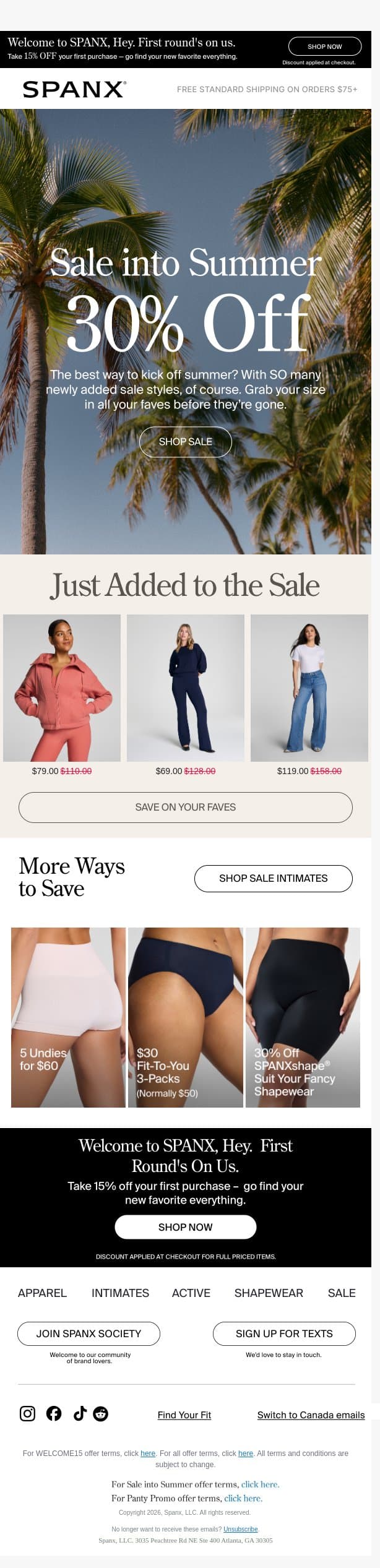 30% OFF hundreds of newly added styles email from Spanx screenshot