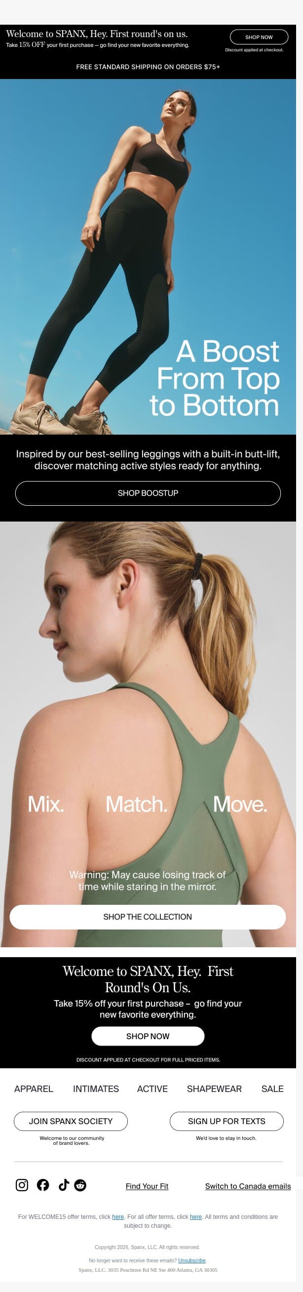 Uplifting workwear gear is here email from Spanx screenshot