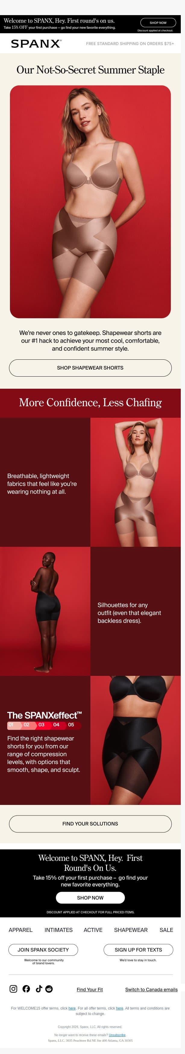 Why shapewear shorts are a summer essential email from Spanx screenshot