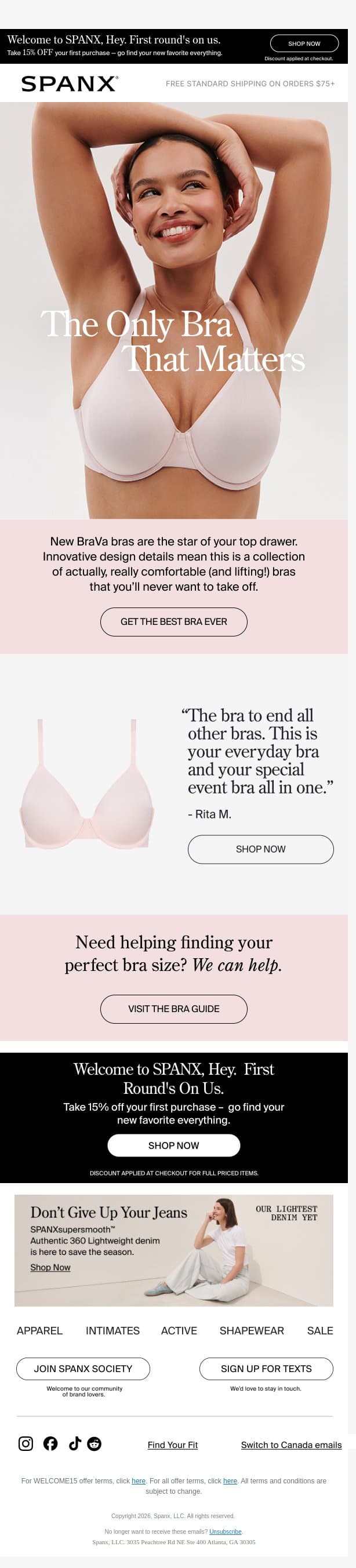 The best bra. The ONLY bra, tbh. email from Spanx screenshot