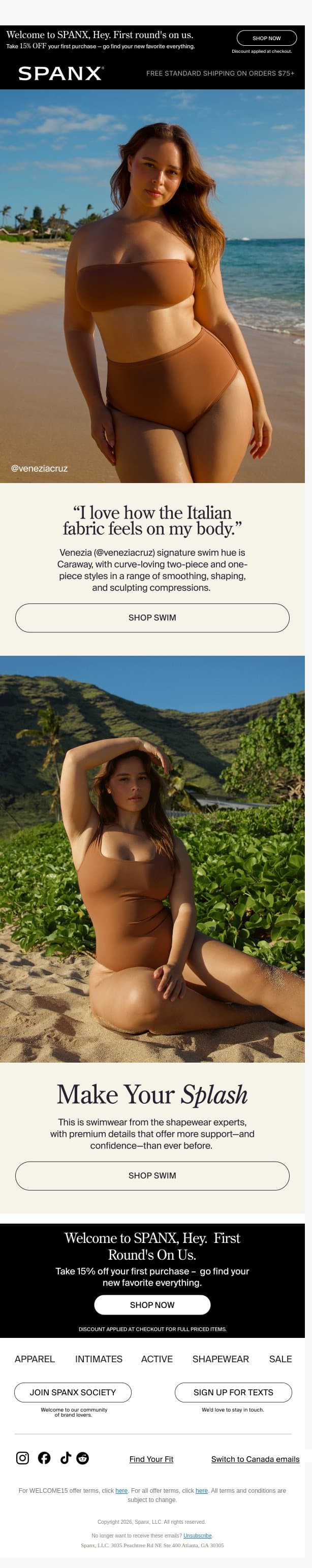 “I want my summers to always look like this” email from Spanx screenshot