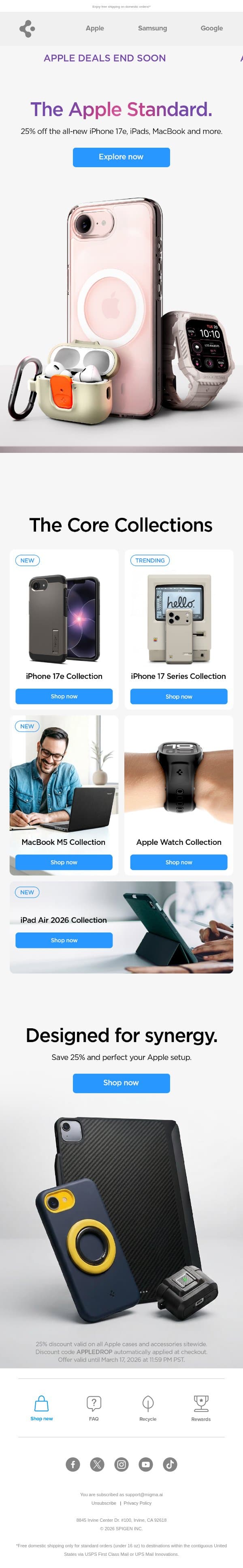 Total Apple Takeover email from Spigen screenshot