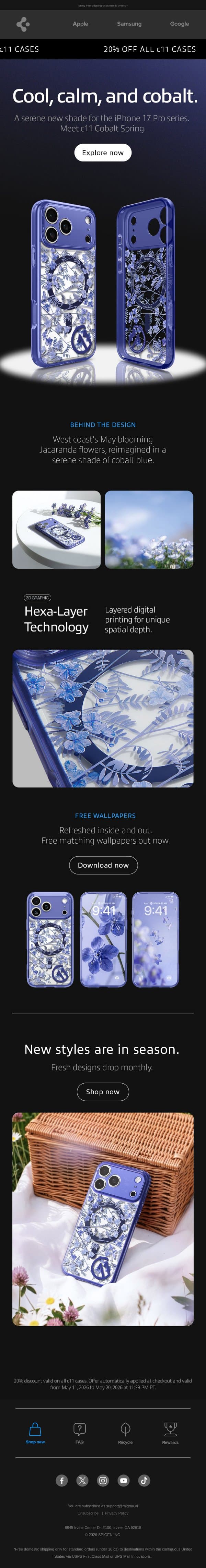 Spring for something different. email from Spigen screenshot